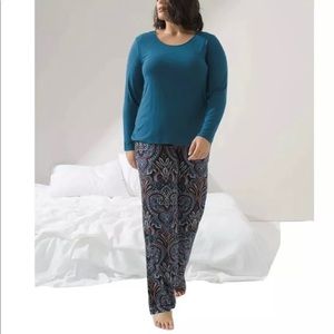 Soma XL paisley pajamas set long sleeve new